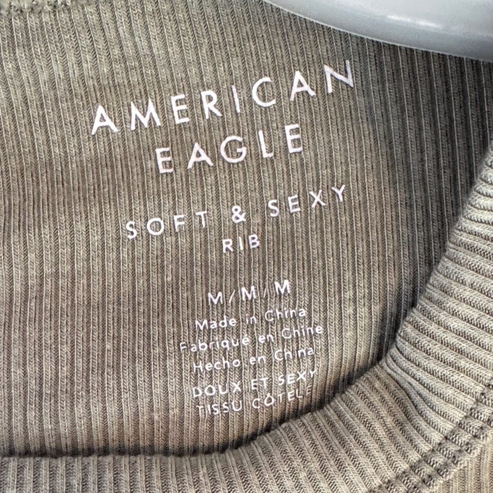 American Eagle Outfitters Soft & Sexy Rib Sage Long Sleeve Medium Tee - Picture 2 of 6